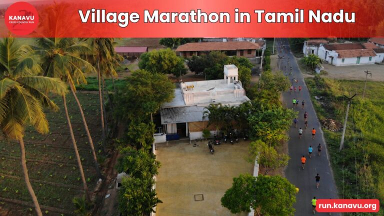Village festival before a marathon in Tamil Nadu with traditional music and dance